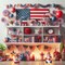 4th of July Gnomes Decorations, Set of 2 Hand-Painted Resin Patriotic Gnome Figurines, 4-Inch American Flag Stars & Stripes Decor for Independence Day Tabletop, Shelf & Home Display